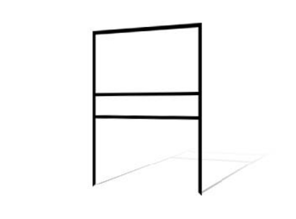 Picture of 24"h x 36"w Metal Frame - 1 rider (Black)