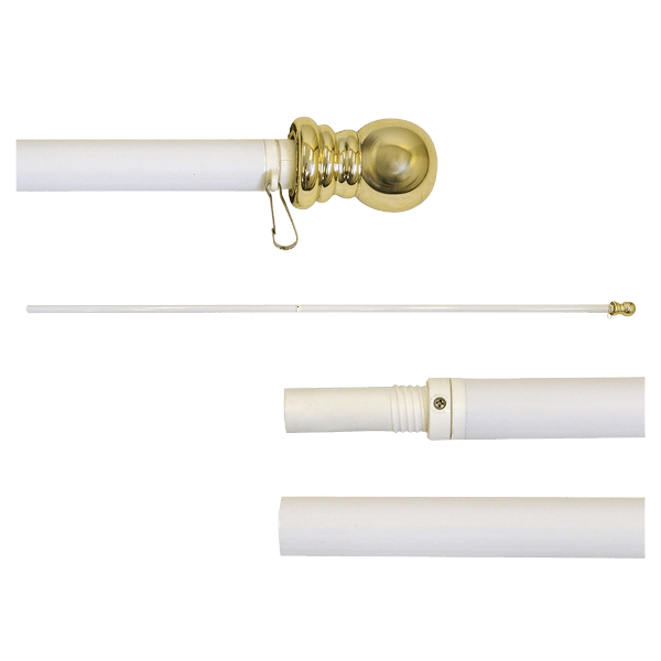 Picture of 6ft Spinner Flagpole - White Aluminum