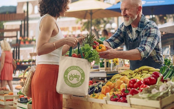 Picture of Tonga - 5 oz Natural Cotton Tote w/ Color Straps