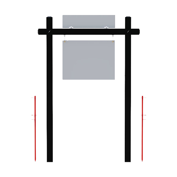 Picture of Double Aluminum Post - Standard Cap - Black