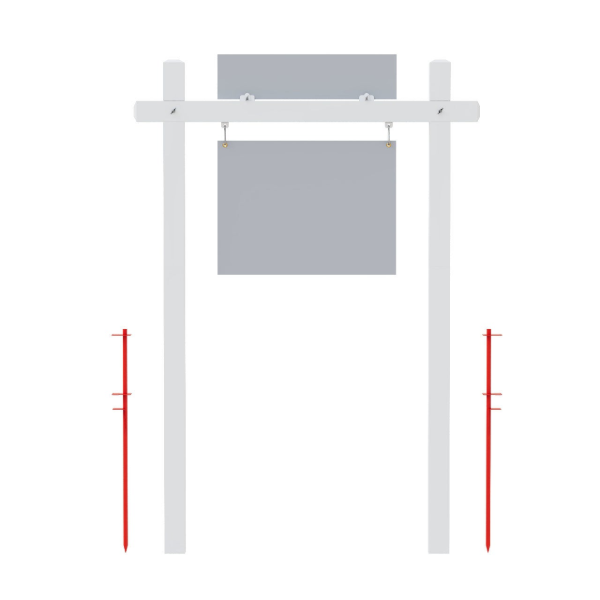 Picture of Double Aluminum Post - Standard Cap - White