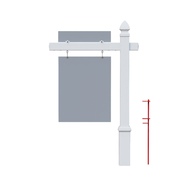 Picture of 5ft Vinyl Real Estate Post (1-Piece) - Gothic Cap - Decorative Base
